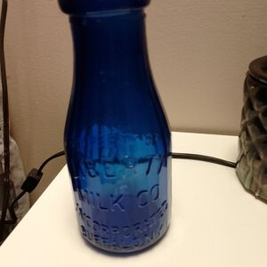 Blue Glass Decorative Bottle